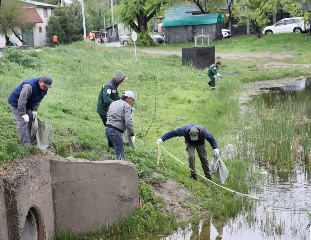 В Алматы в рамках «Мөлдір бұлақ» проведена очистка прибрежных территорий (2)