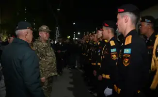 В Шымкенте прошла торжественная встреча морских пехотинцев, вернувшихся из Актау