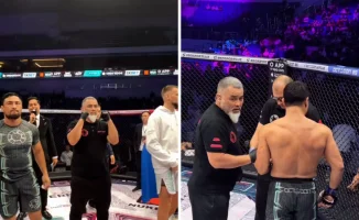 Титульный поединок в полусреднем весе между казахстанцем Богданом Пшебельским и узбекистанцем Шохасаном Мирзаматовым завершился в первом раунде, признан несостоявшимся.