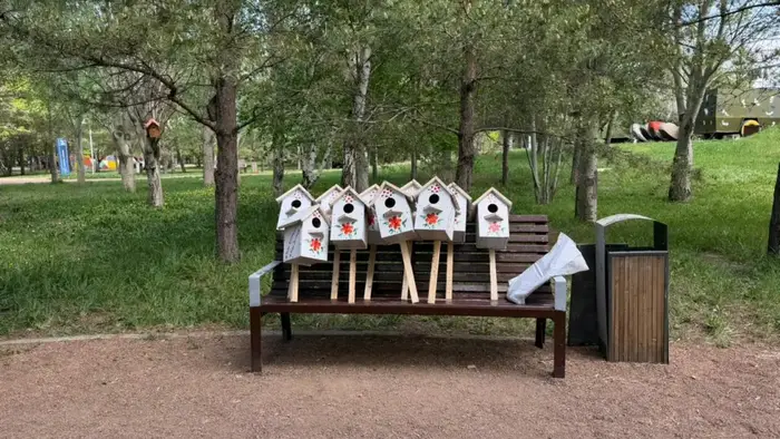 «Таза Қазақстан»: в парке «Жетысу» установили скворечники для птиц (5)