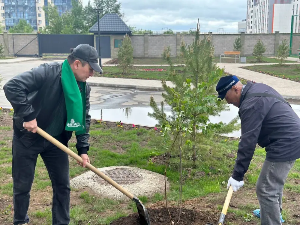 «Таза Қазақстан»: столичные пенсионеры провели экоакцию по посадке деревьев (6)