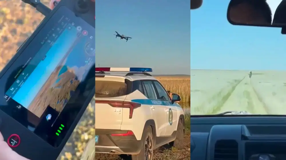 Полицейские с дроном нашли заблудившегося мужчину в степи Улытау Астане