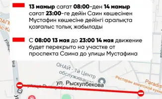 Алматы: улица Рыскулбекова временно закроет свои двери на время ремонта