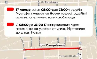 Перекрытие улицы Рыскулбекова в Алматы: последствия для транспортного движения и маршрутов