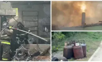 Спасатели эвакуировали газовые баллоны из горящего дома в Байқоңыре